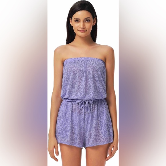 The Lucky Brand Sea of Love Romper in Blue - Picture 5 of 7